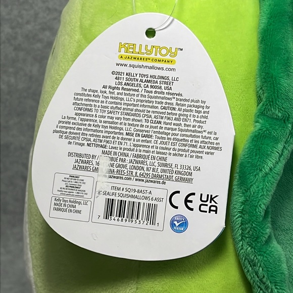 Squishmallow 8” HENRY Green Turtle Stuffed Animal Plush Toy Kellytoy 2018 NWT - Picture 5 of 8